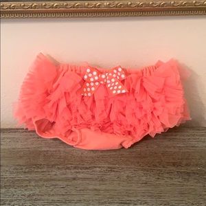 Mud Pie Coral Ruffle Bloomers Size 9 -12m